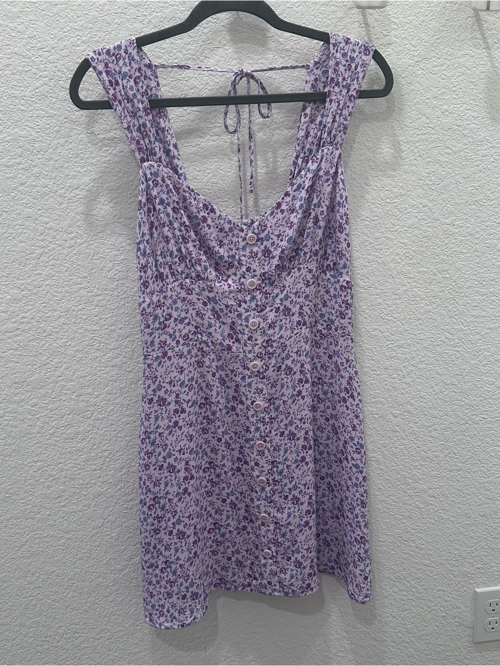 Reformation Lavender Floral Mini Dress